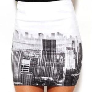 Black and White Mini Pencil Skirt for Night Out